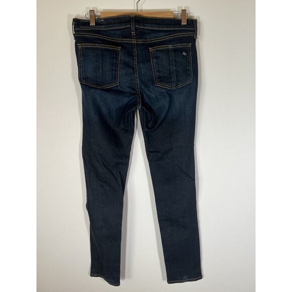 Rag & Bone Kensington dark blue wash skinny straight jeans 31 stretch mobwife - Picture 4 of 11